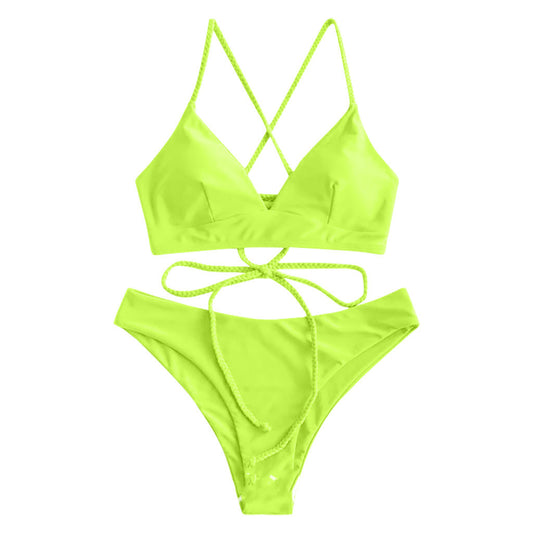 Strappy Solid Bikini by Elizabeth Ainsley