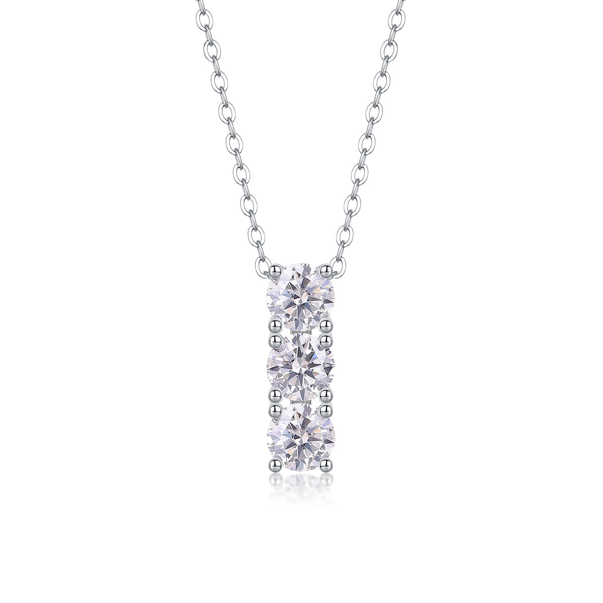 Triple Stone Crystal Drop Necklace