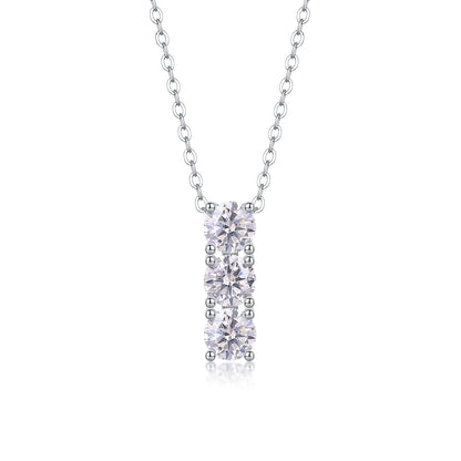Triple Stone Crystal Drop Necklace