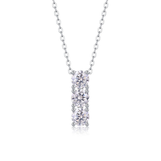 Triple Stone Crystal Drop Necklace