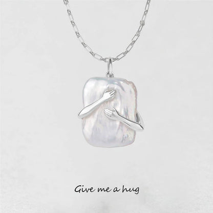 Hugging Arms Pendant Necklace