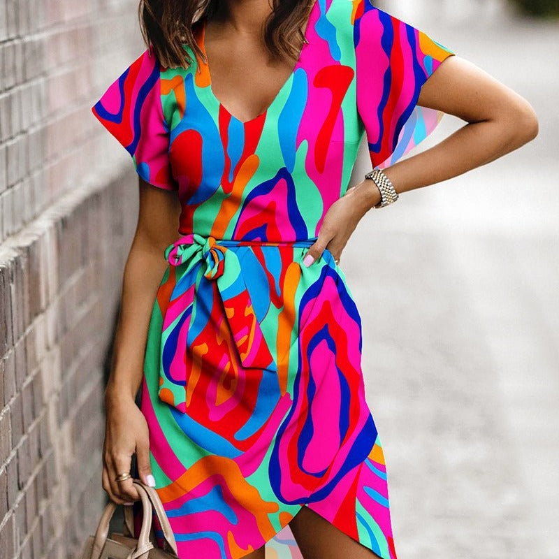 Vibrant Print Elizabeth Ainsley Summer Commuter Dress
