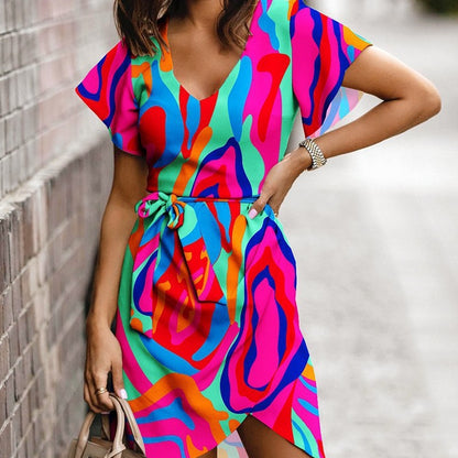 Vibrant Print Elizabeth Ainsley Summer Commuter Dress