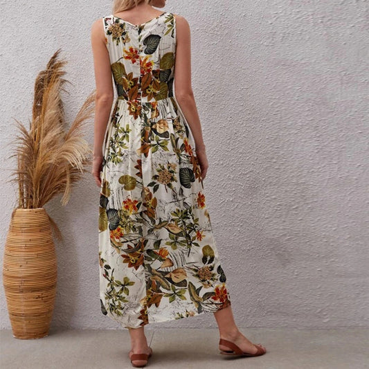 Floral A-Line Cotton Dress by Elizabeth Ainsley