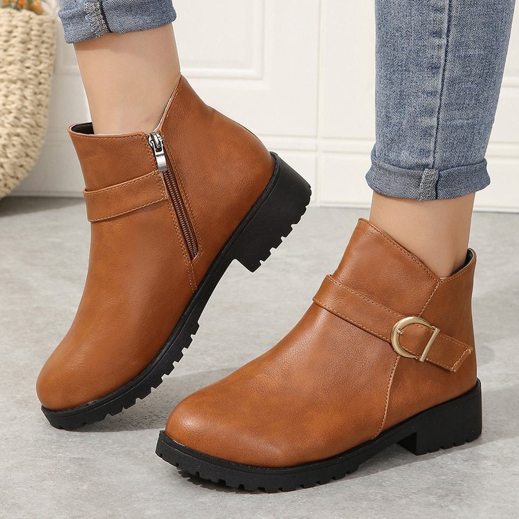 Elizabeth Ainsley Leather Boots - Chunky Heel Comfort