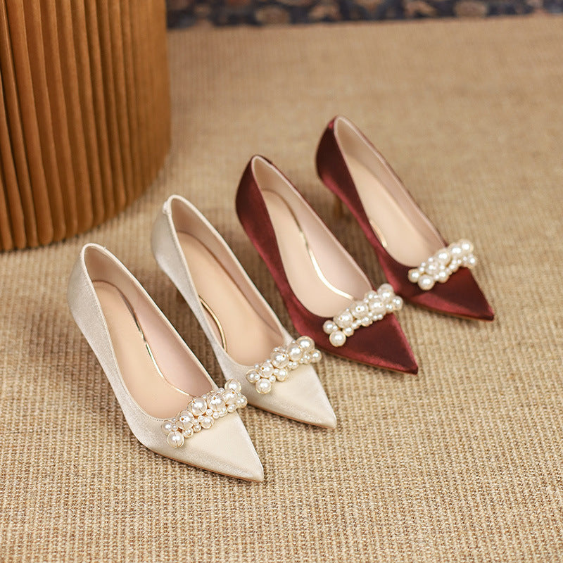 Elegant Elizabeth Ainsley Rhinestone Wedding Heels