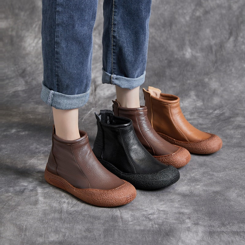 Elizabeth Ainsley Cowhide Ankle Boots - Supportive Comfort