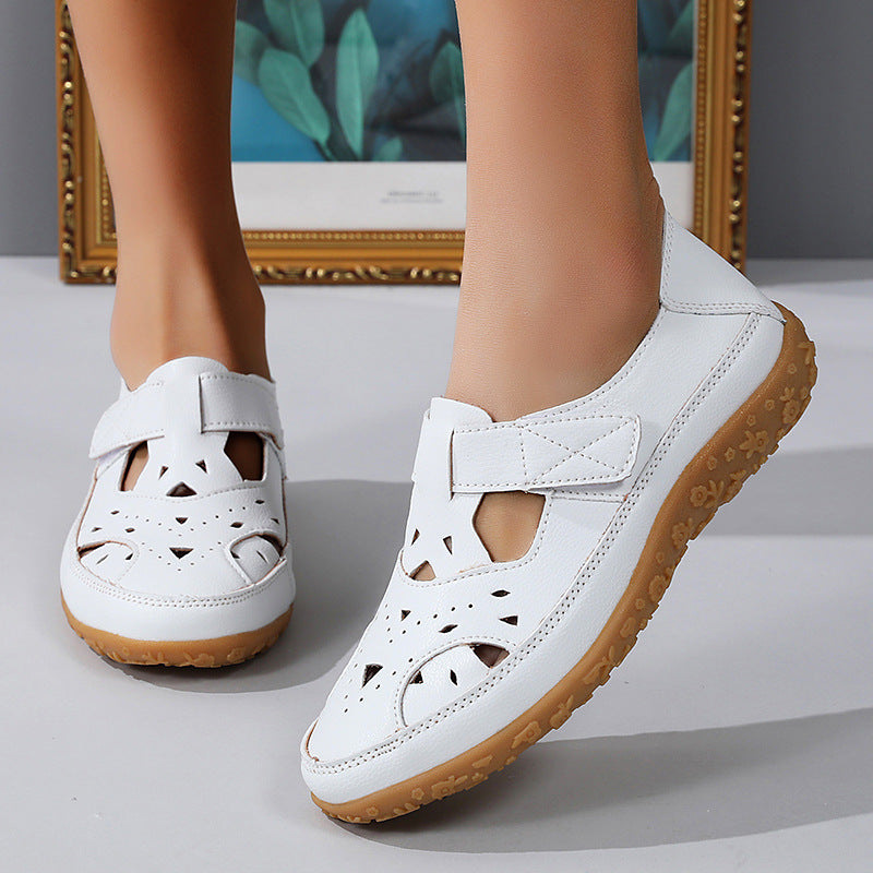Hollowed Comfort Flat Sandals by Elizabeth Ainsley