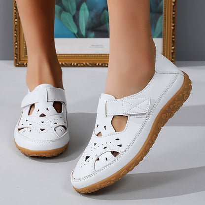 Hollowed Comfort Flat Sandals by Elizabeth Ainsley