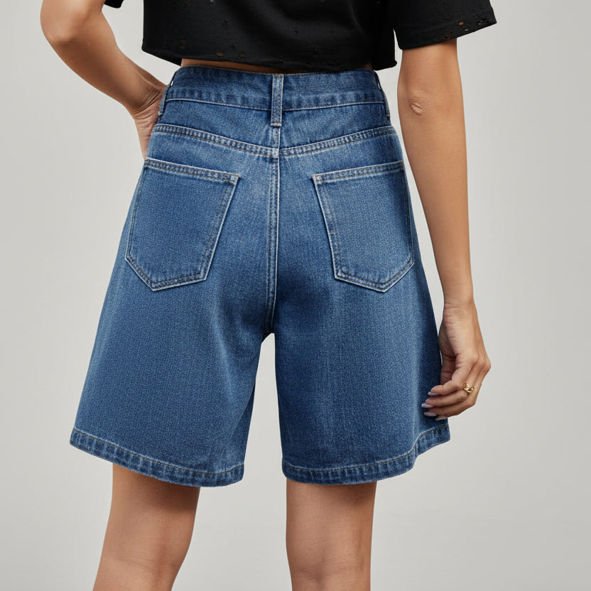 Adjustable Waist Denim Shorts Elizabeth Ainsley Women’s