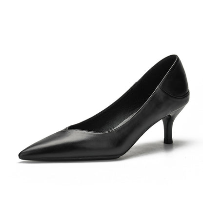 Elegant Black Sheepskin Heels by Elizabeth Ainsley