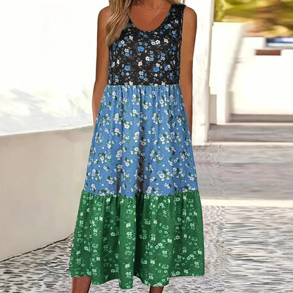 Floral Tiered Elizabeth Ainsley Casual Vest Dress