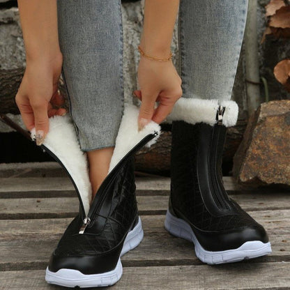 Elizabeth Ainsley Winter Boots - Warm Front Zipper Design
