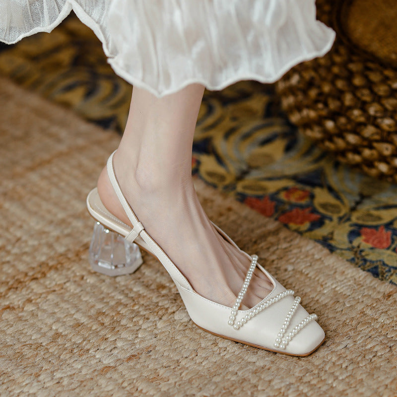Elegant Crystal Heel Sandals by Elizabeth Ainsley