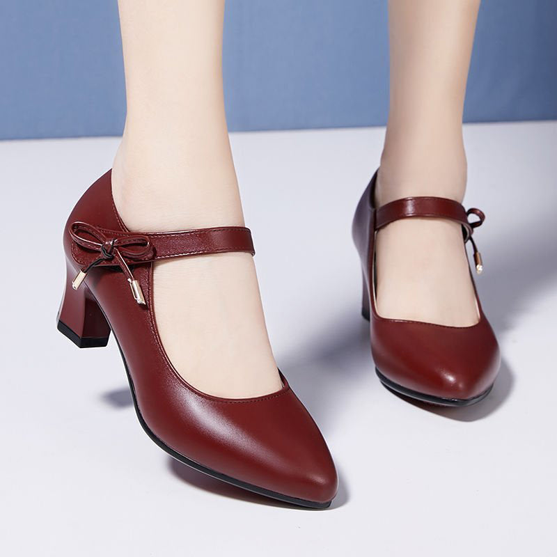 Chic Mid-Heel Buckle Pumps by Elizabeth Ainsley