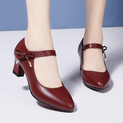 Chic Mid-Heel Buckle Pumps by Elizabeth Ainsley