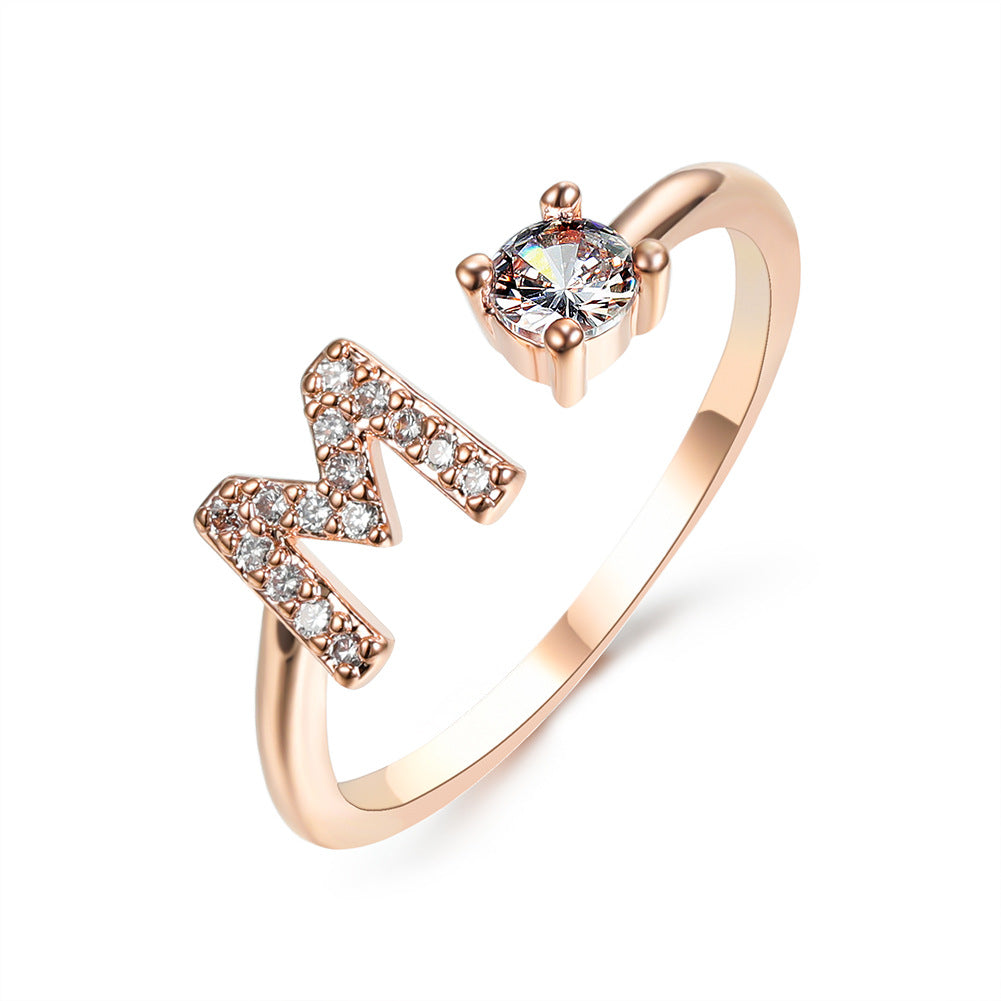 Personalized Diamond Initial Ring