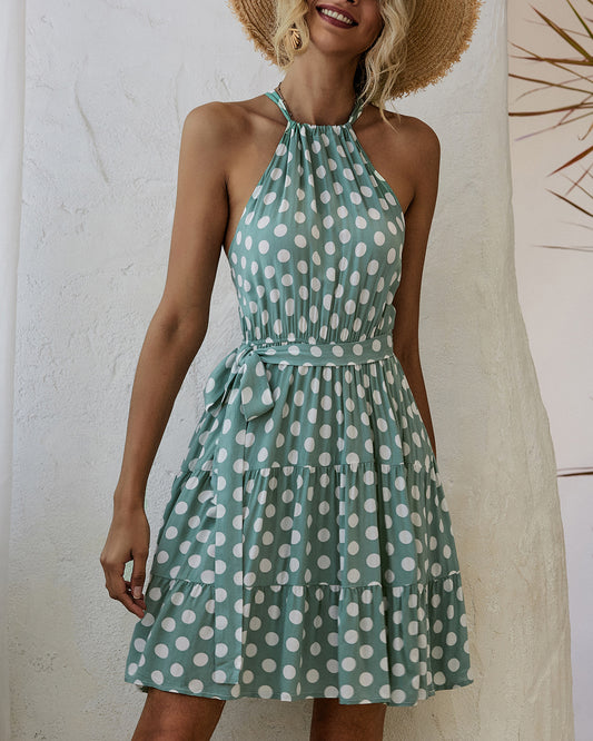Chic Polka Dot Halter Dress by Elizabeth Ainsley