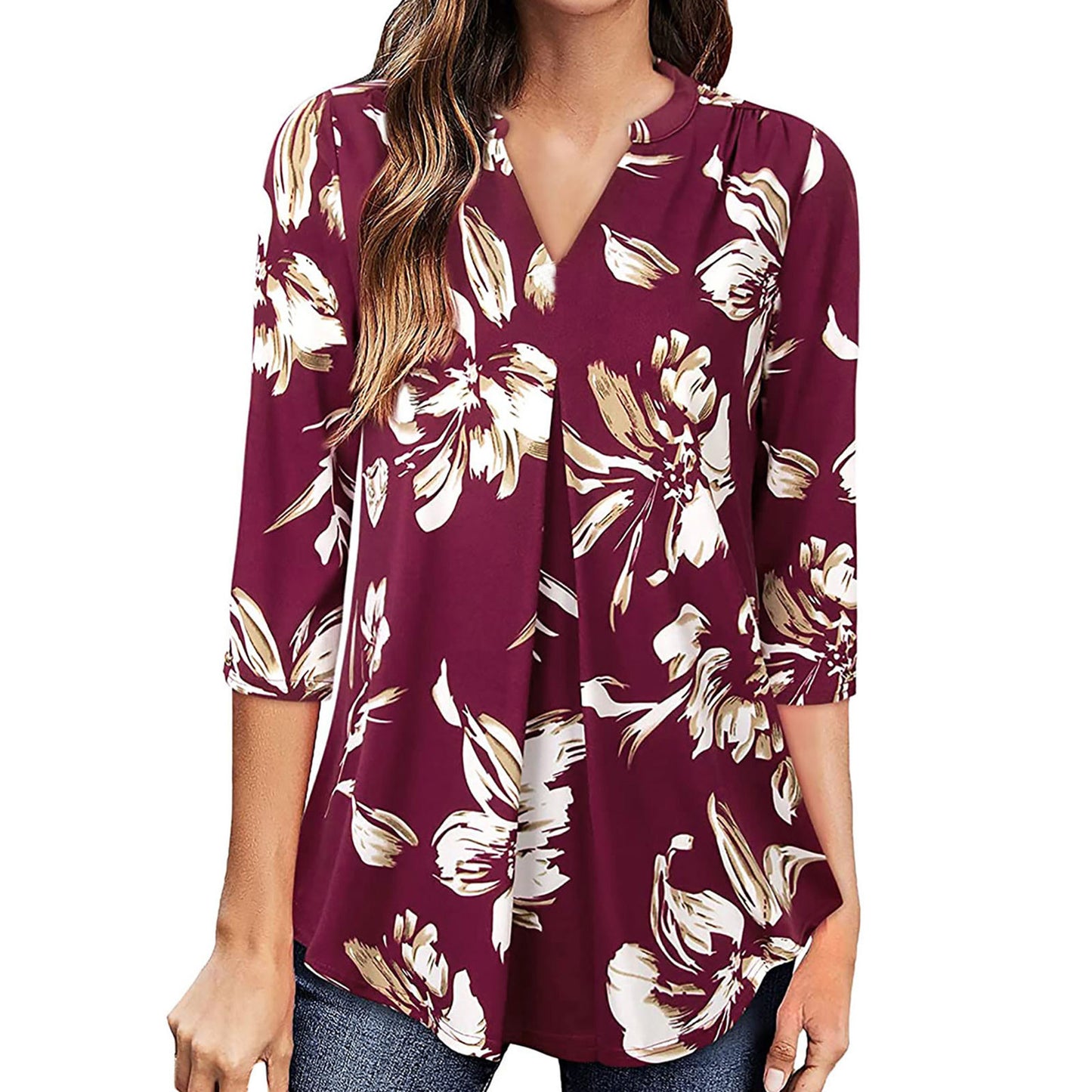 Floral V-Neck Top by Elizabeth Ainsley