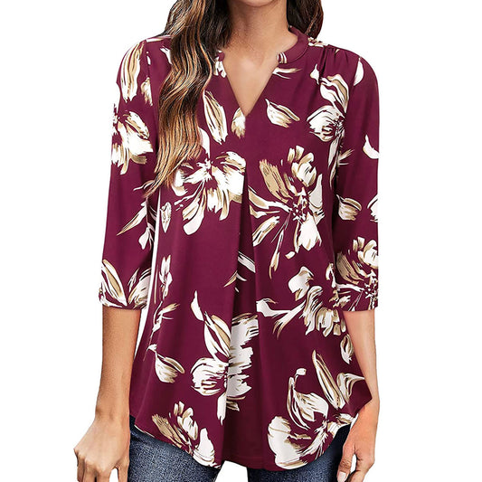 Floral V-Neck Top by Elizabeth Ainsley