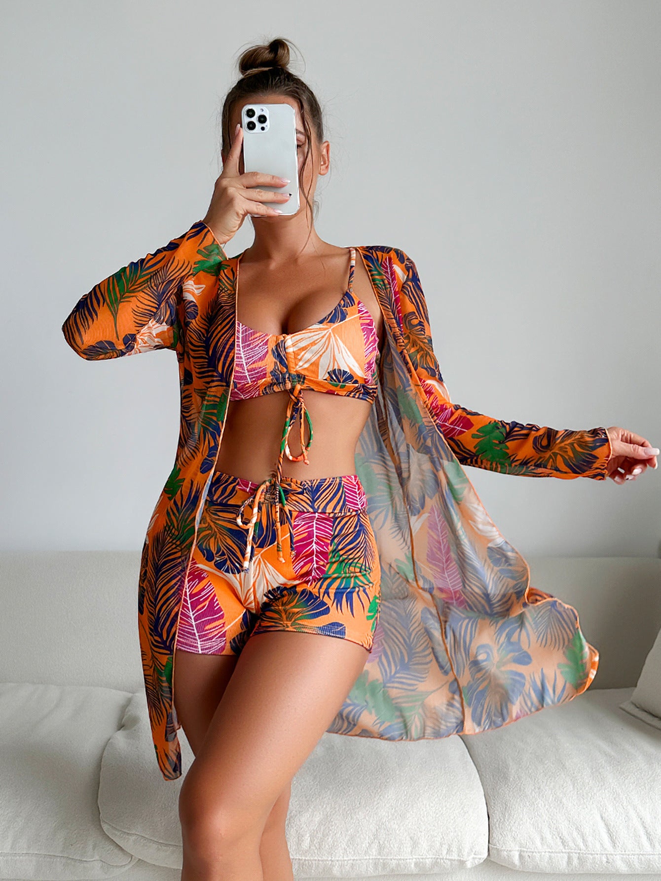 Vibrant Print Elizabeth Ainsley Three-Piece Bikini Set