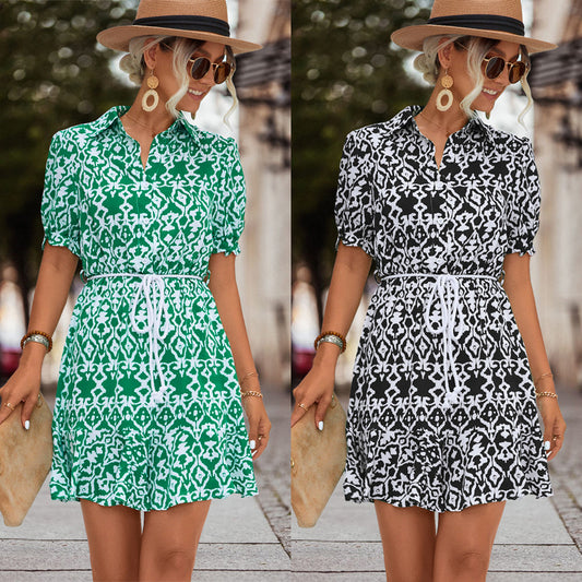 Chic Print A-Line Dress Elizabeth Ainsley