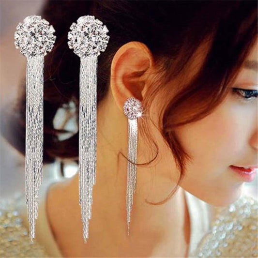 Crystal Tassel Drop Earrings