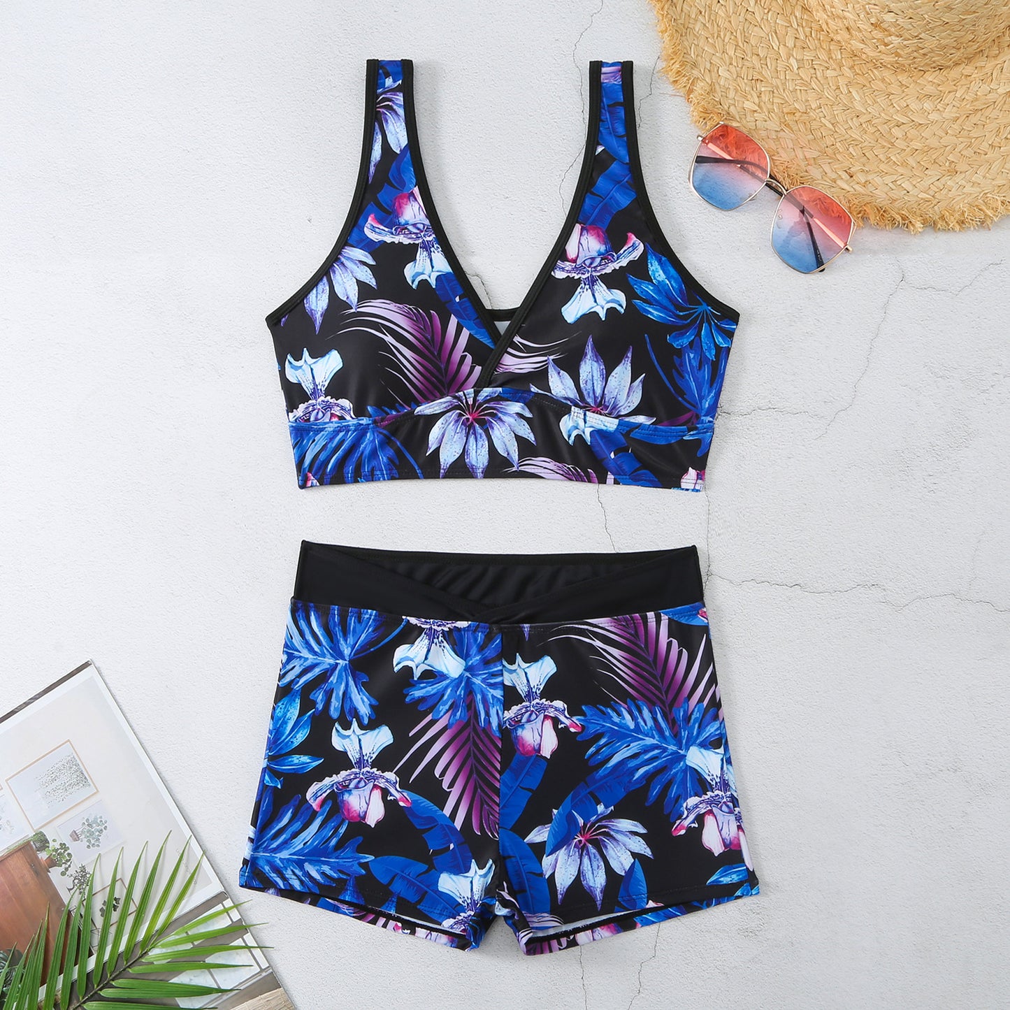 Vibrant Printed Boxer Bikini by Elizabeth Ainsley