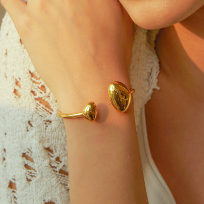 Organic Open Cuff Bracelet with Sculpted End Detail