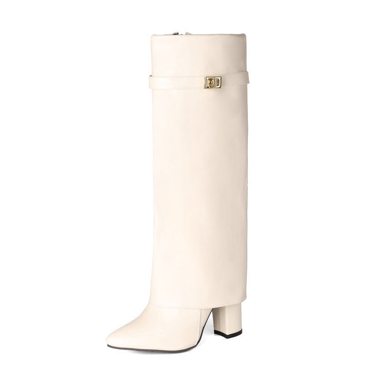 Elizabeth Ainsley Mid-Calf Boots - Pointed Toe & Buckles