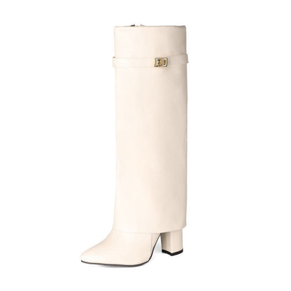 Elizabeth Ainsley Mid-Calf Boots - Pointed Toe & Buckles