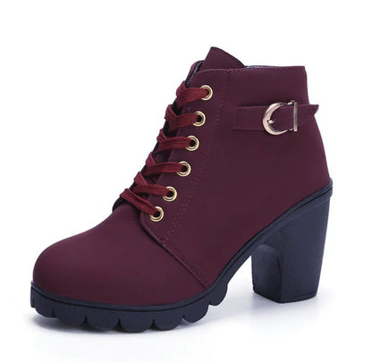 Elizabeth Ainsley Leopard Print Ankle Boots - Square Heel