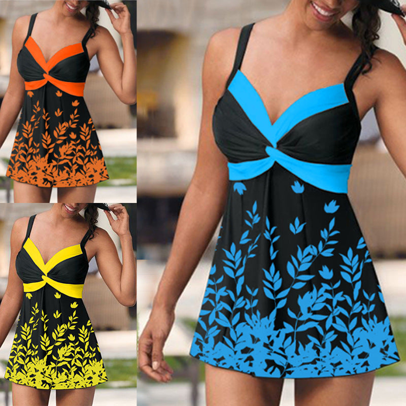 Floral Leaf Skirt Tankini by Elizabeth Ainsley