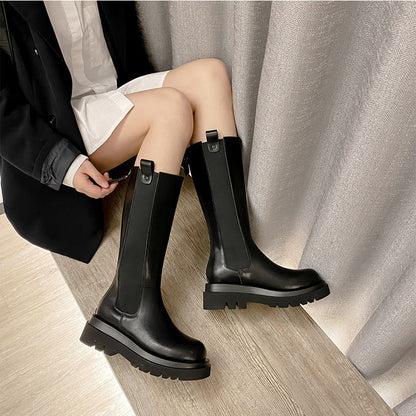 Elizabeth Ainsley | Mid-Calf Boots with Treaded Sole & Zipper