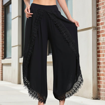 Elegant Wide-Leg Lace Pants by Elizabeth Ainsley