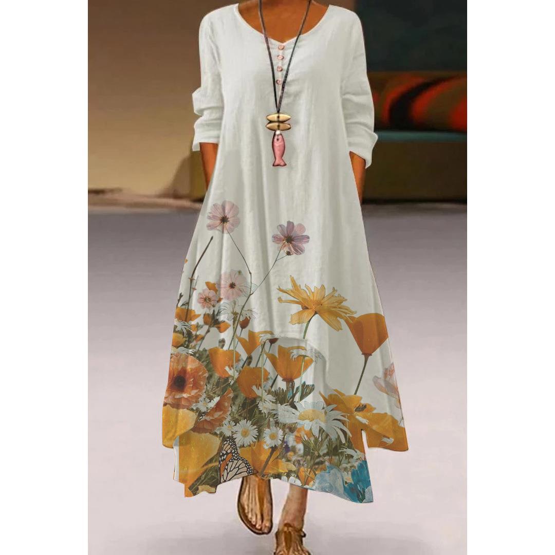 Artistic Floral Swing Dress by Elizabeth Ainsley