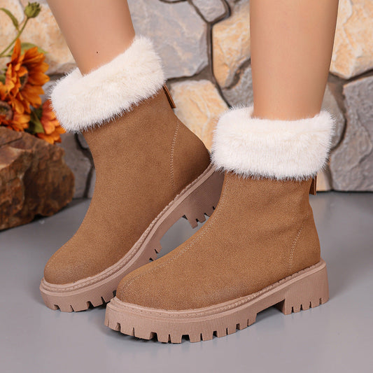 Marian | Faux-Fur Trim Orthopedic Winter Ankle Boots