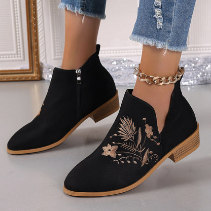 Elizabeth Ainsley Printed Short Boots - Pointed Toe Comfort