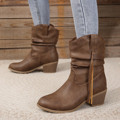 Madonna | Boho Slouch Block-Heel Orthopedic Ankle Boots