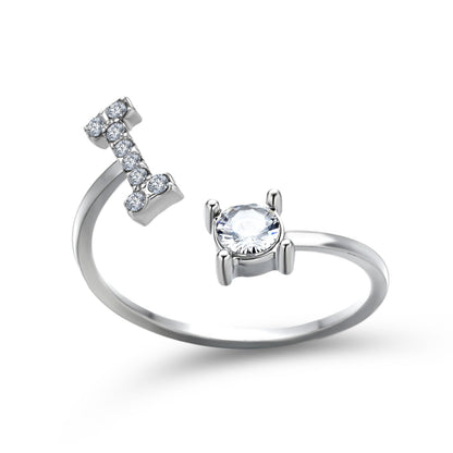 Personalized Diamond Initial Ring