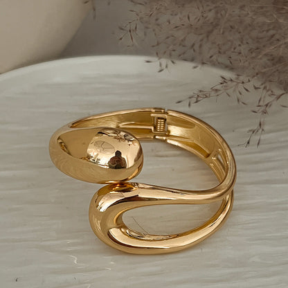 Abstract Open Cuff Bracelet with Fluid Sculptural Form