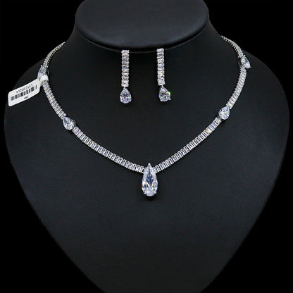 Fashion Green Crystal Bridal Jewelry Set