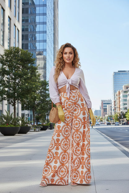 Vibrant Printed Elizabeth Ainsley Bootcut Pants