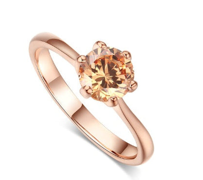 Classic Solitaire Birthstone Ring – Minimalist Round Cut Statement Ring
