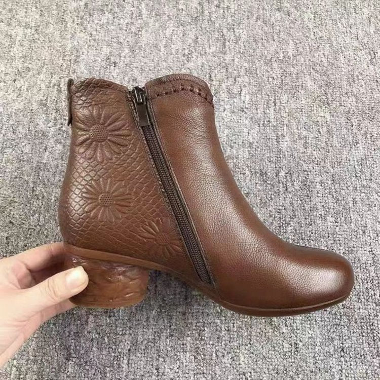 Elizabeth Ainsley Winter Boots - Fleece Lined, Anti-Slip Heel
