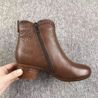 Elizabeth Ainsley Winter Boots - Fleece Lined, Anti-Slip Heel