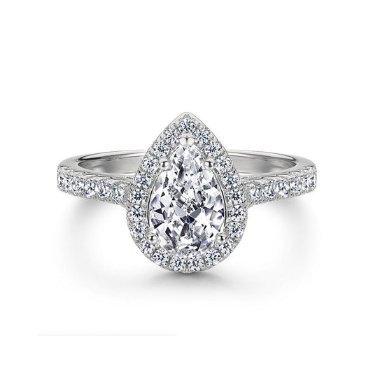 Pear Halo Solitaire Engagement Ring