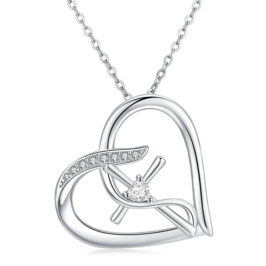 Sterling Silver Heart Cross Necklace