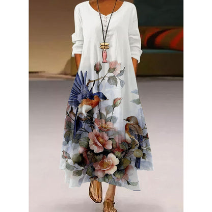 Artistic Floral Swing Dress by Elizabeth Ainsley