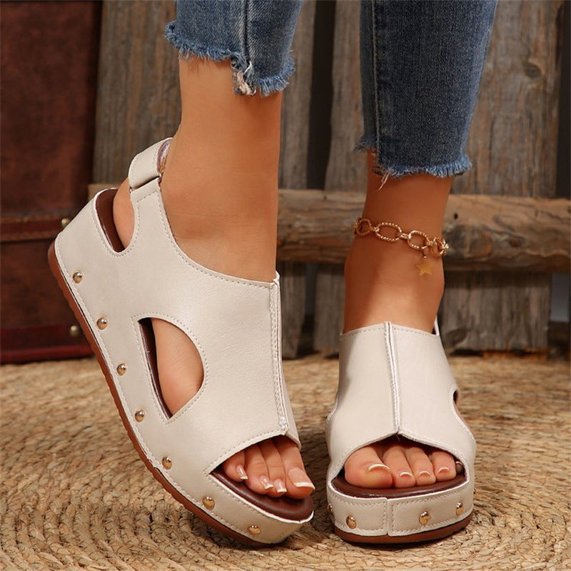 Chic Platform Peep Toe Sandals by Elizabeth Ainsley